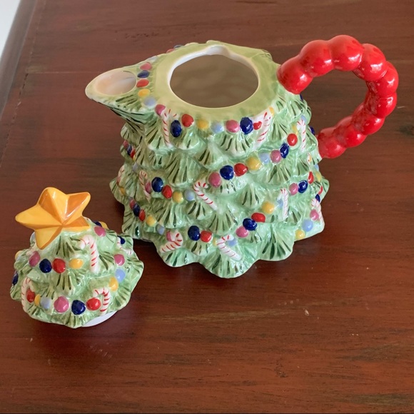 Christopher Radko Traditions Holiday Celebrations 5” Teapot Creamer - Picture 4 of 5